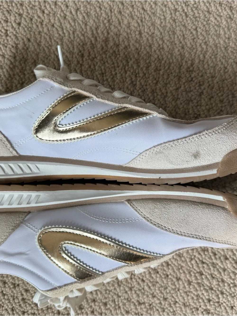 Tretorn White Sneakers with Gold Accents